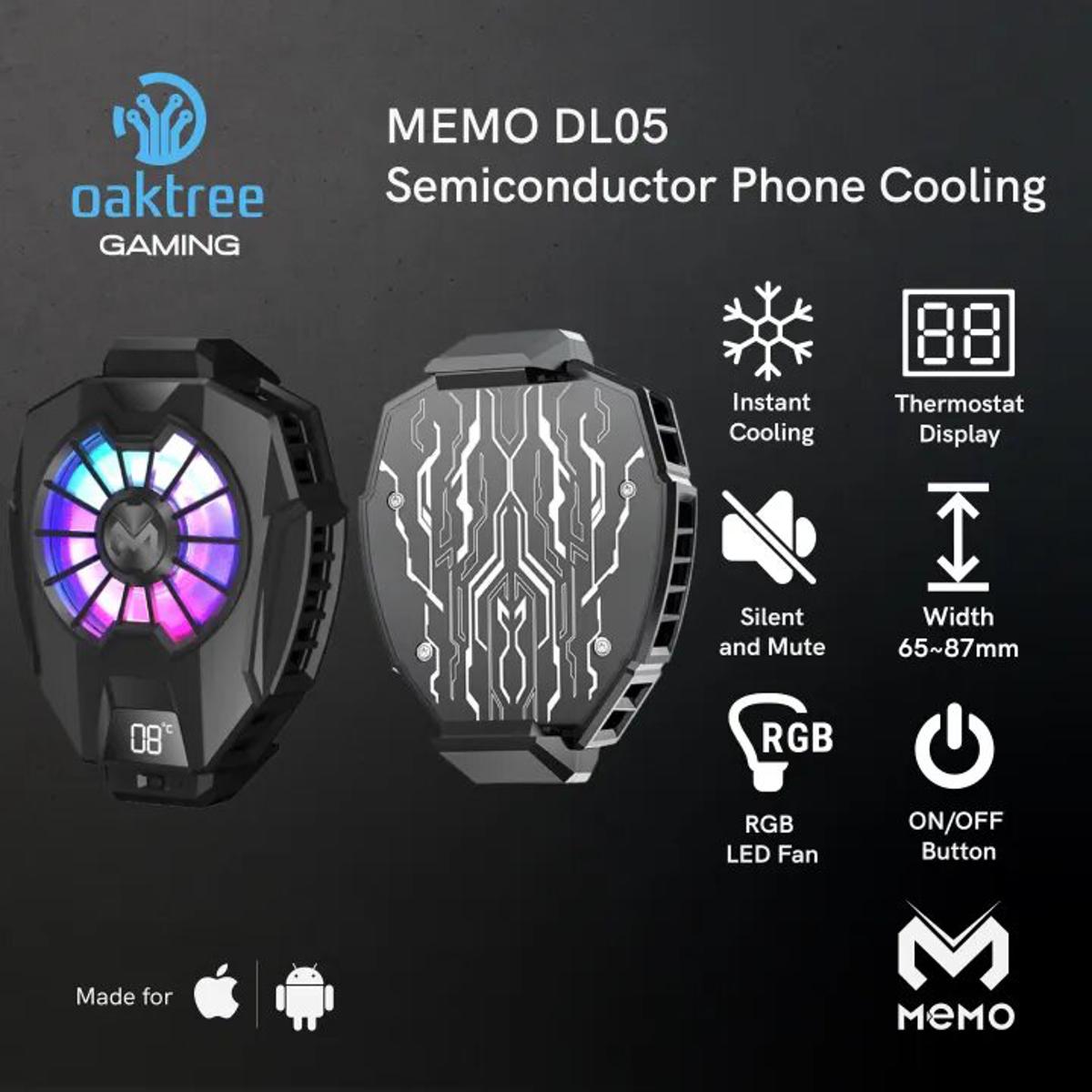 Memo DLA7 phone cooling fan with RGB Gaming LED