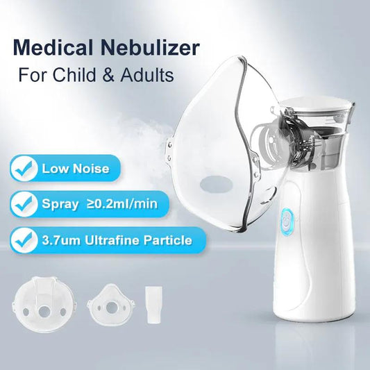 Portable Mesh Nebulizer - Dual Power Ultrasonic Atomizer Best Nebulizer For Kids And Adults