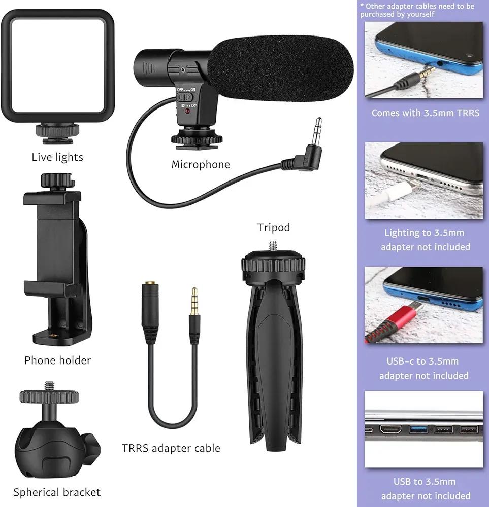 Vlogging Kit with mic  \ Light Black