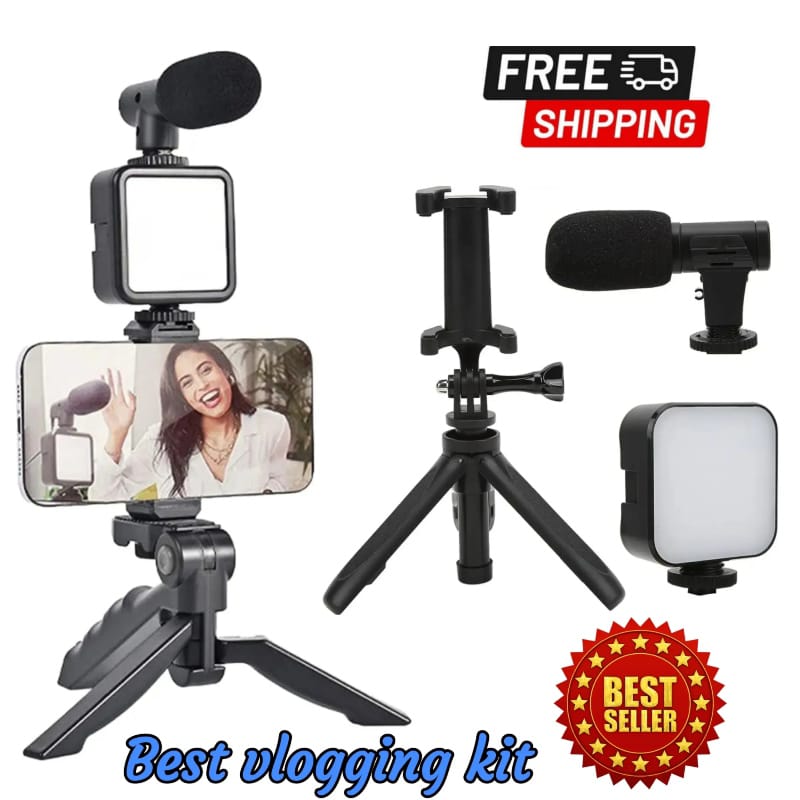 Vlogging Kit with mic  \ Light Black