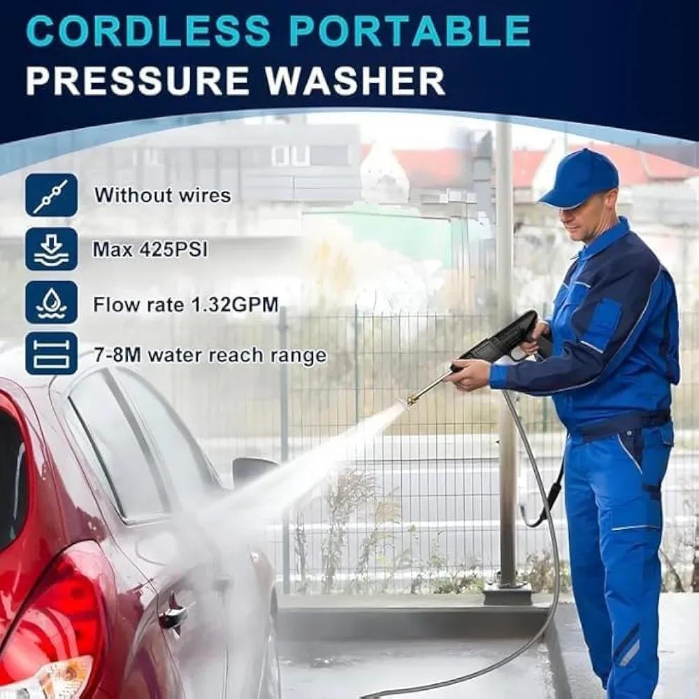 48V Cordless High Pressure Washer Gun Black