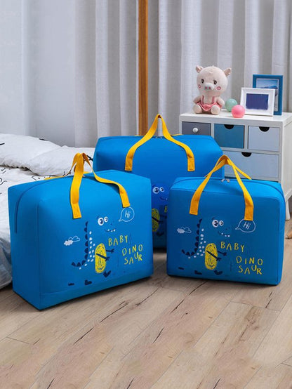 Storage Bags Cartoon Pattern Double Zipper 120 Gsm ( Random Color )